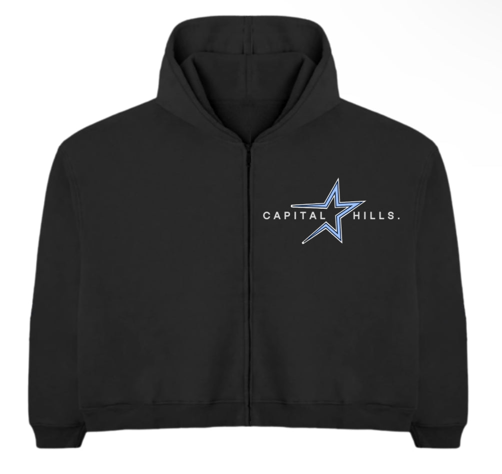 Starburst Blueberry Black Zip-Up Hoodie